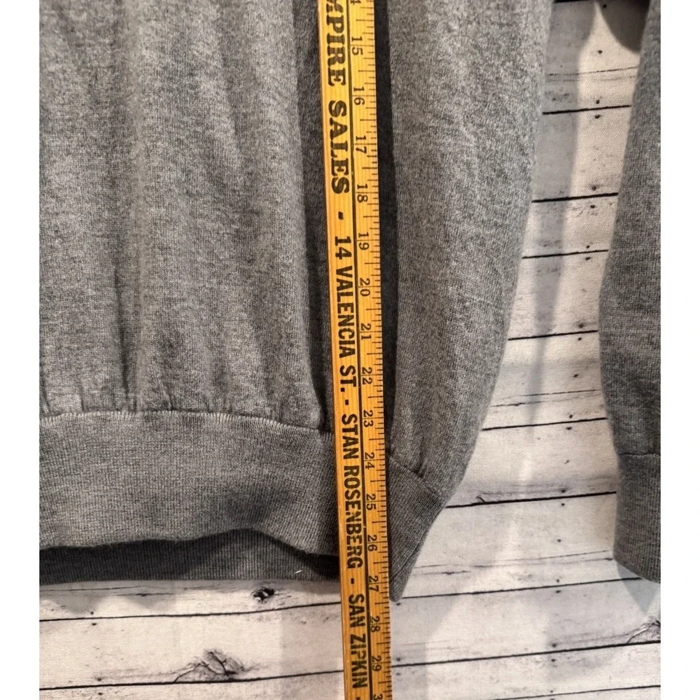 TURTLESON Mens 1/4 Zip Sweater L Gray Pullover Merino Wool Insulated Golf Logo